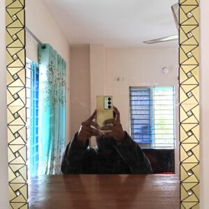 ঘর সাজানোর আয়না গোল্ডেন কালার